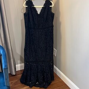 Black Ruffled Tiered Maxi Gown